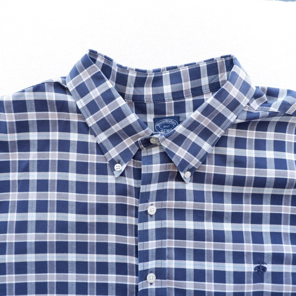 Brooks Brothers Other - Brooks Brothers Mens Button Down Long Sleeve Size 3XLT Blue Plaid Check